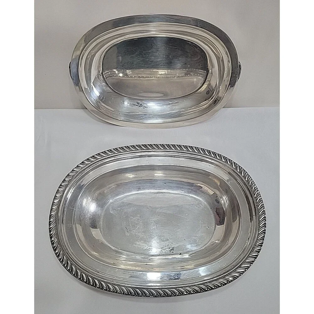 Vintage Viking EPNS Yorkshire Covered Serving Dish Silverplate V101 Oval 12